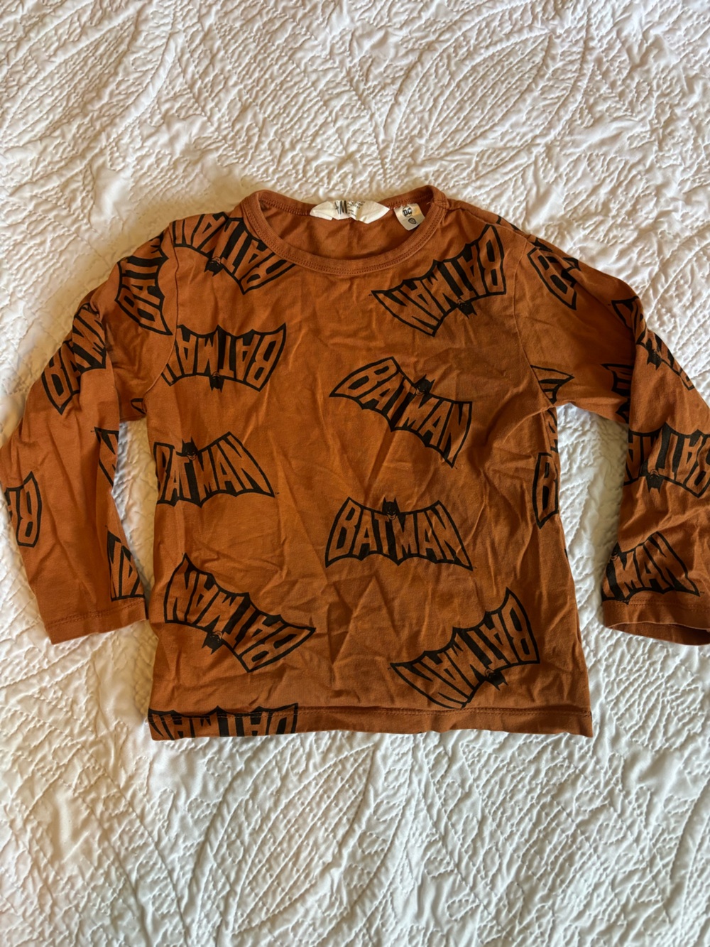 H&M x DC Comics Brown Batman Logo Long Sleeve Tee